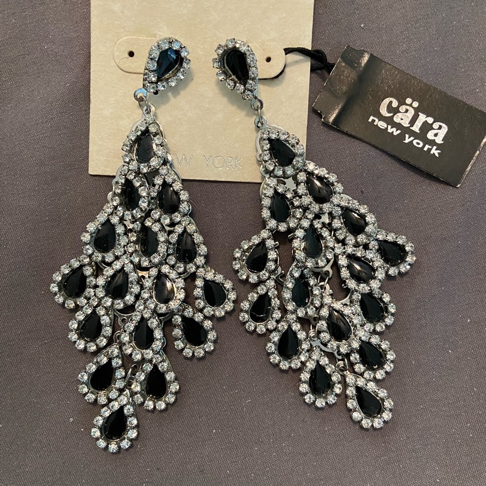 Black silver earrings